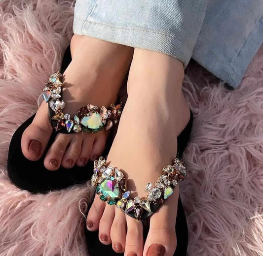 New Rhinestone Flip Flops