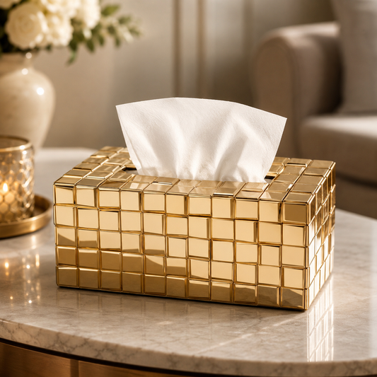 Golden Rectangular Tissue Box