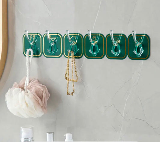 Wall-Adhesive 6 Hooks Set