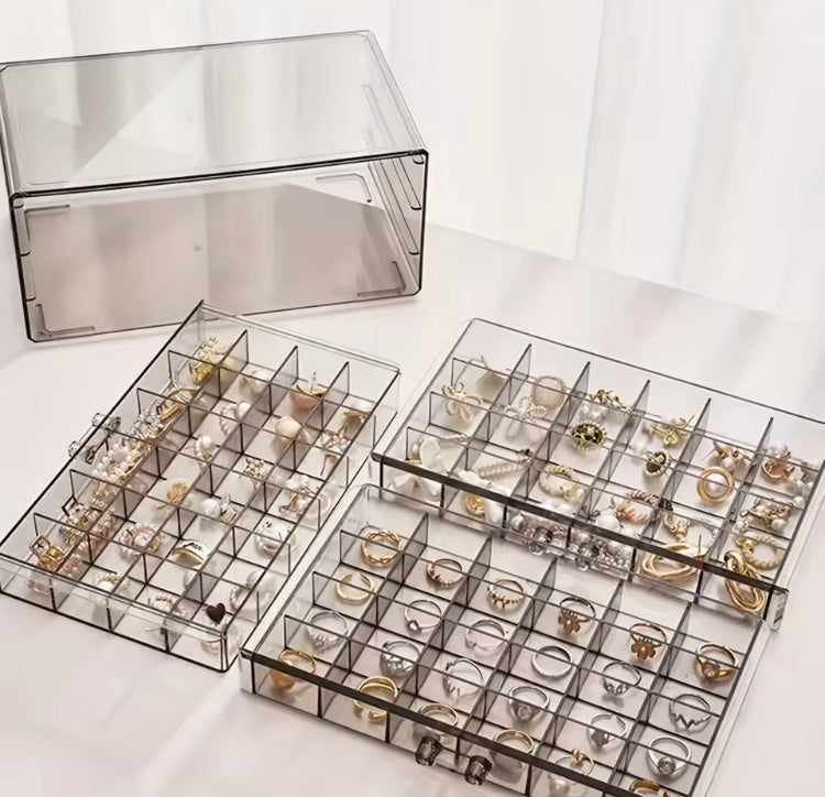 72 Grids Dustproof 3 Layer Jewellery Organizer