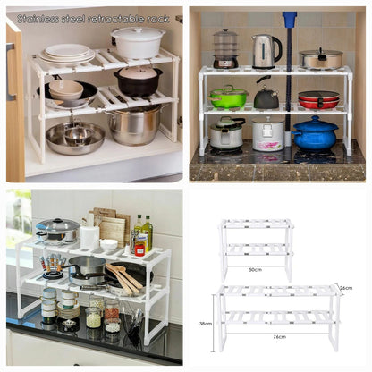 Adjustable Under Sink Organizer Shelf