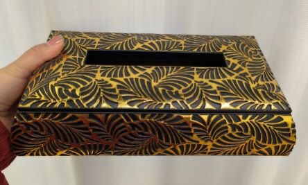 Fancy Black Golden Tissue Box For Home And Office Tables