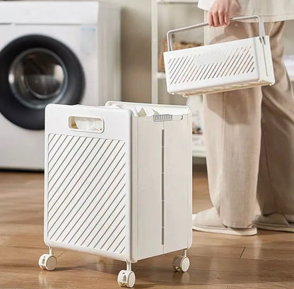 Foldable Laundry Storage Basket with Wheels