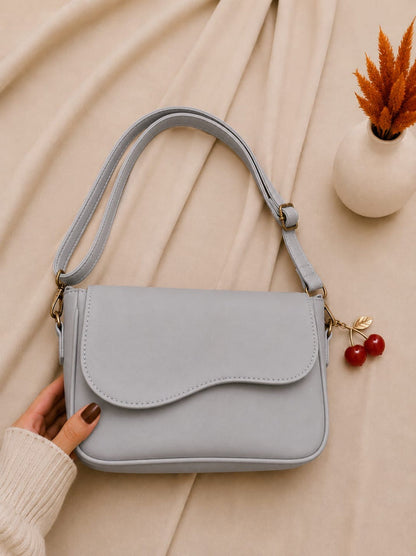 Girls Shoulder Bag with Cherry Keychain