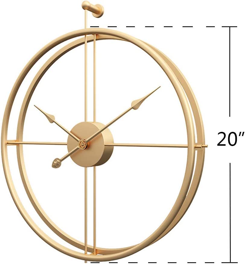 20 inch Metal Golden Wall Clock