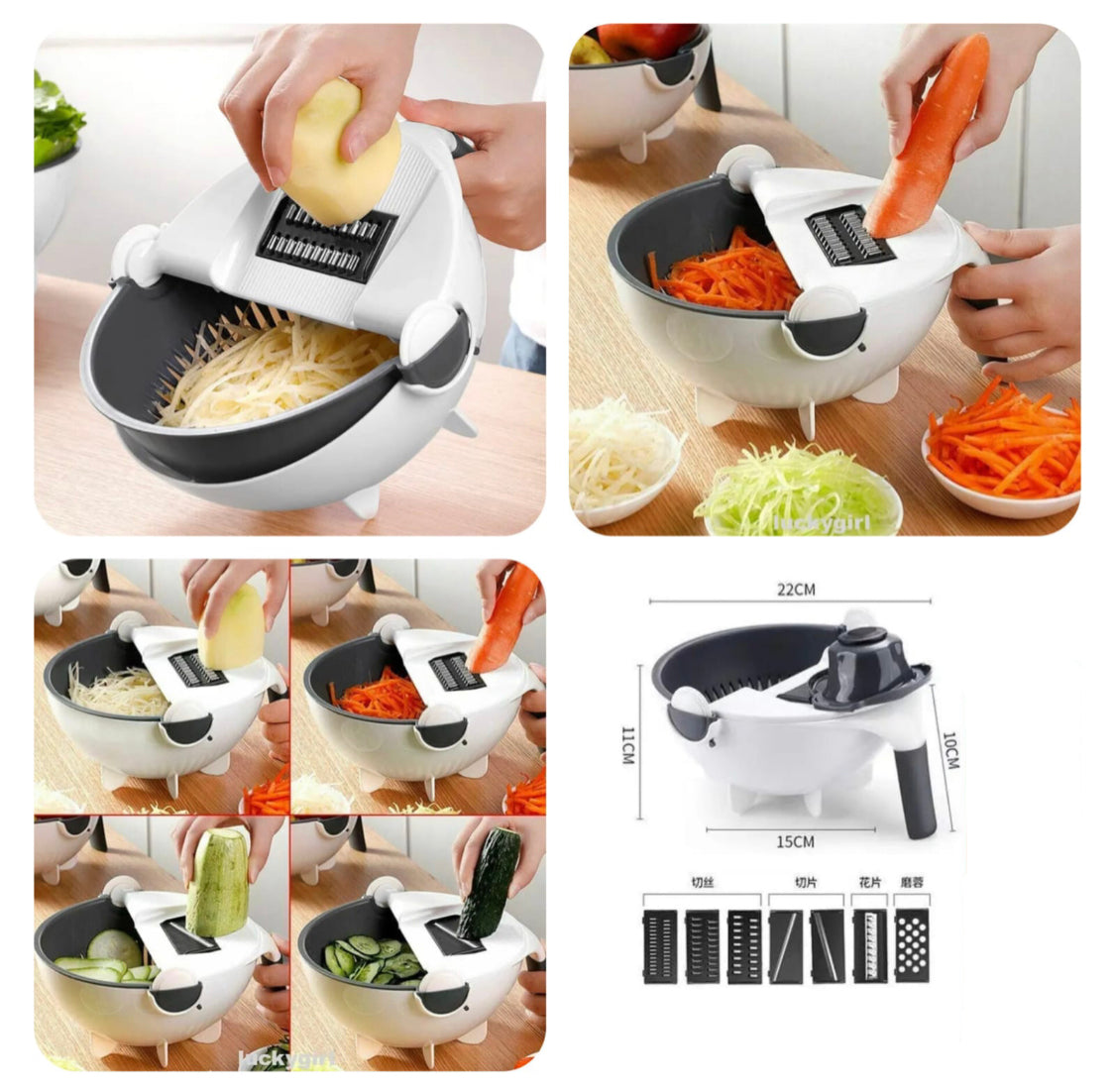 Multifunctional Slicer Grater Drain Bowl