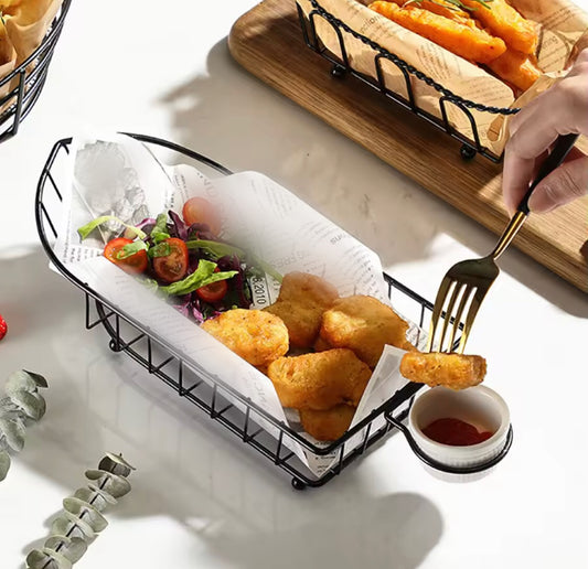 Snacks Tray Basket with Sauce Holder