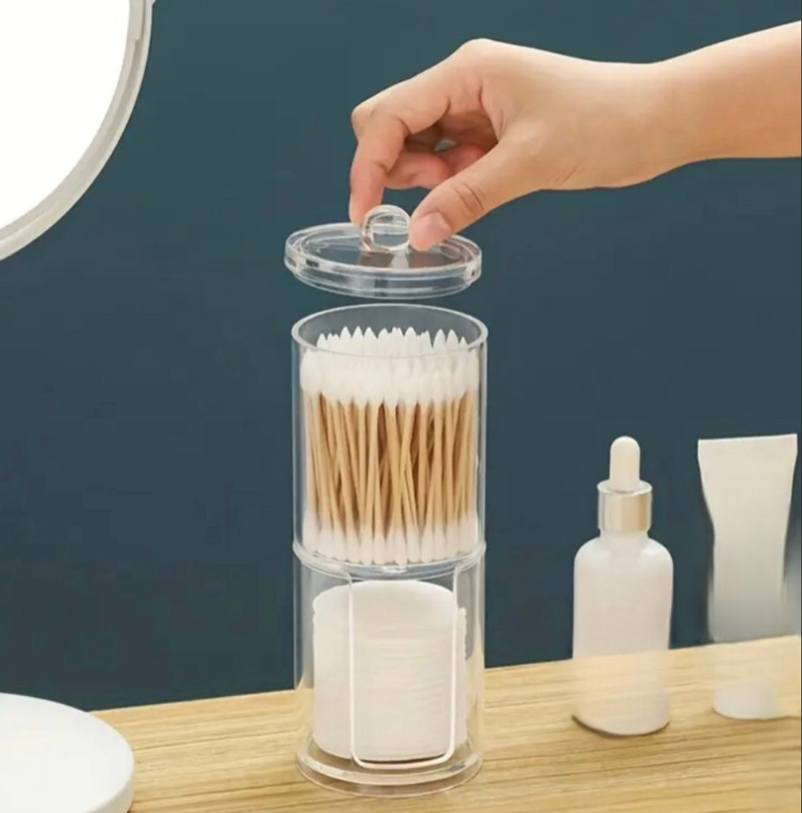 2 in 1 Acrylic Cotton Swab Organizer