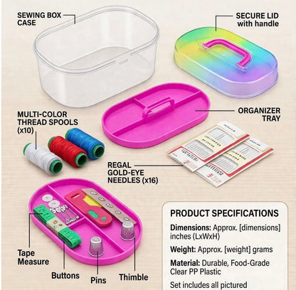 Multipurpose Travel Sewing Kit Box