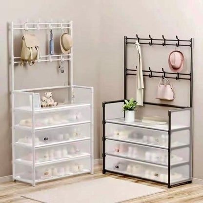 Dustproof Shoe Rack with Hanging Hooks