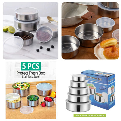 5 Pcs Stainless Steel Food Container with Lids