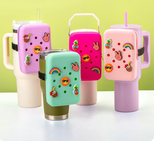 Silicone Tumbler Bag with Charms