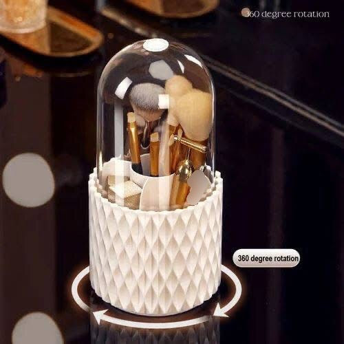 Rotating Makeup Brush Holder with Lid