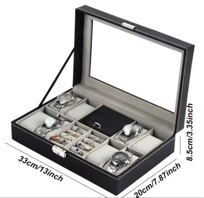 10 Slots Watch and Ring Leather Organizer Box