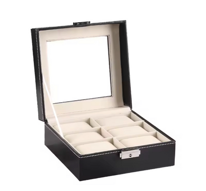 6 Grids Leather Watch Box