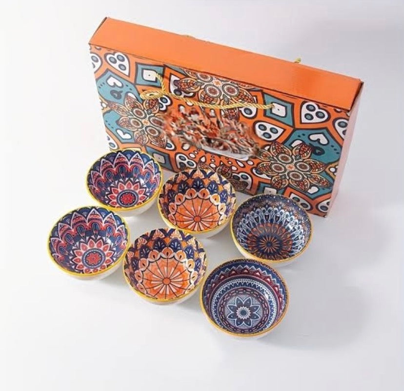 Ceramic Printed Serving Bowls Set
