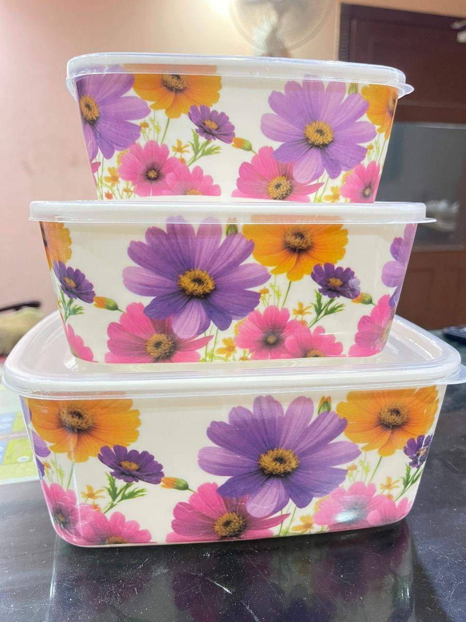 3 Pcs Melamine Bowl Set with Lid