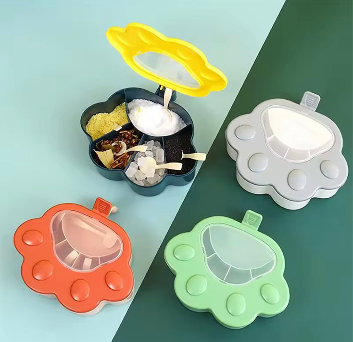 5 Grids Seasoning Spice Box with Spoon