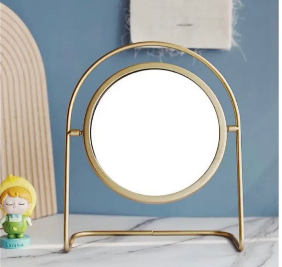 New Golden Nordic Metal Makeup Vanity Mirror With stand