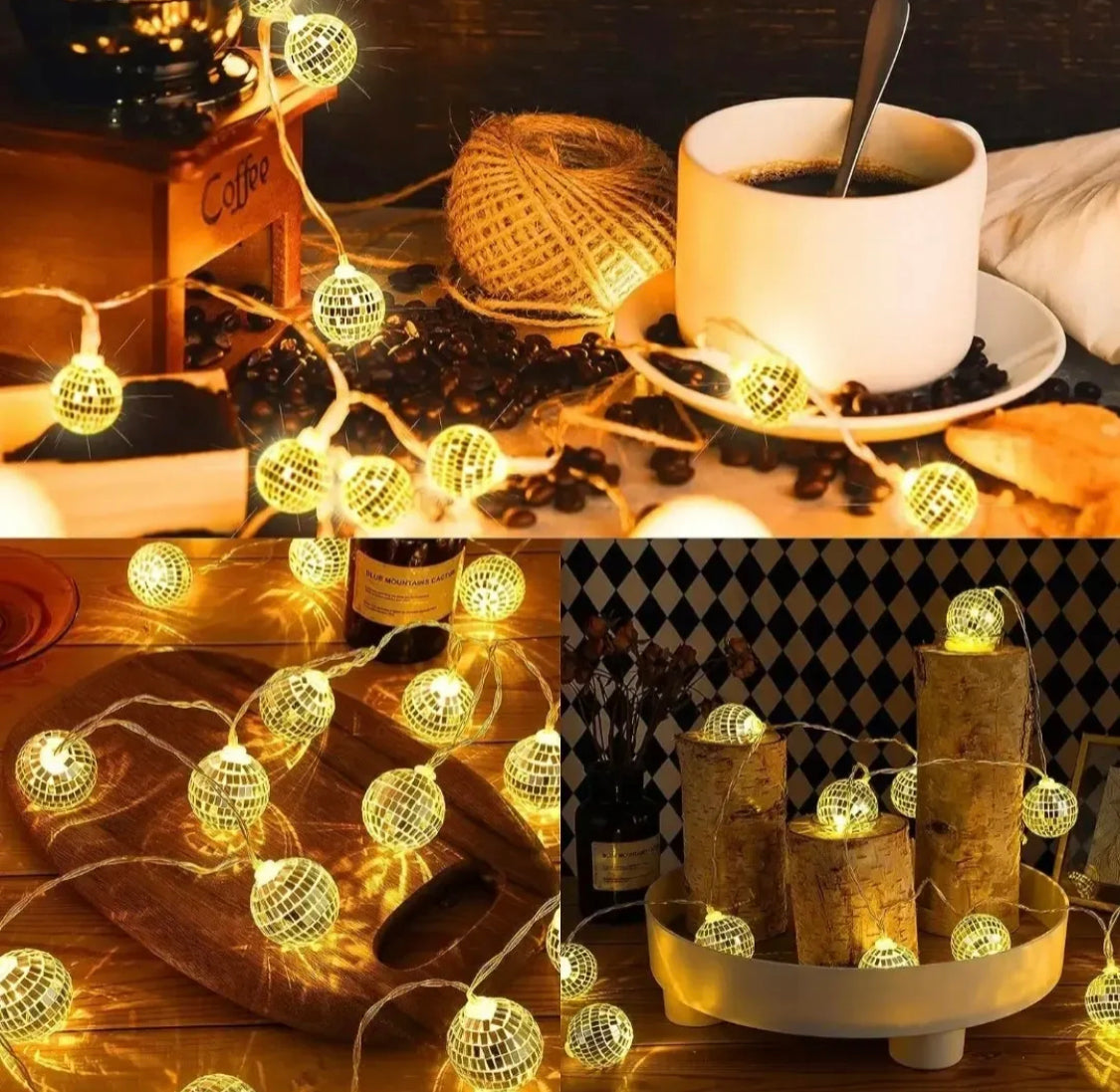 10 Balls LED Mirror Ball Lights for Home Decoration