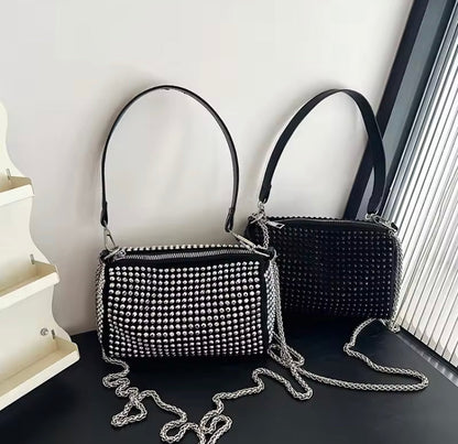 Rhinestone Black Shoulder Bag