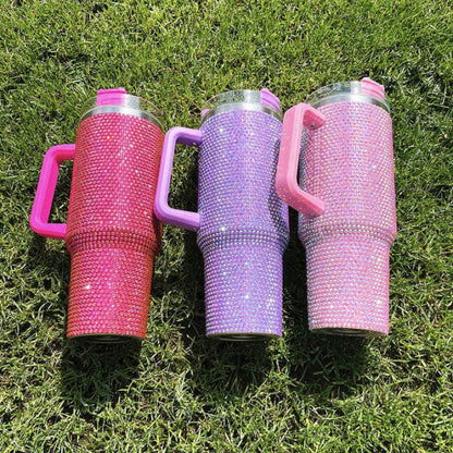 40oz Rhinestone Tumbler with Lid and Straw