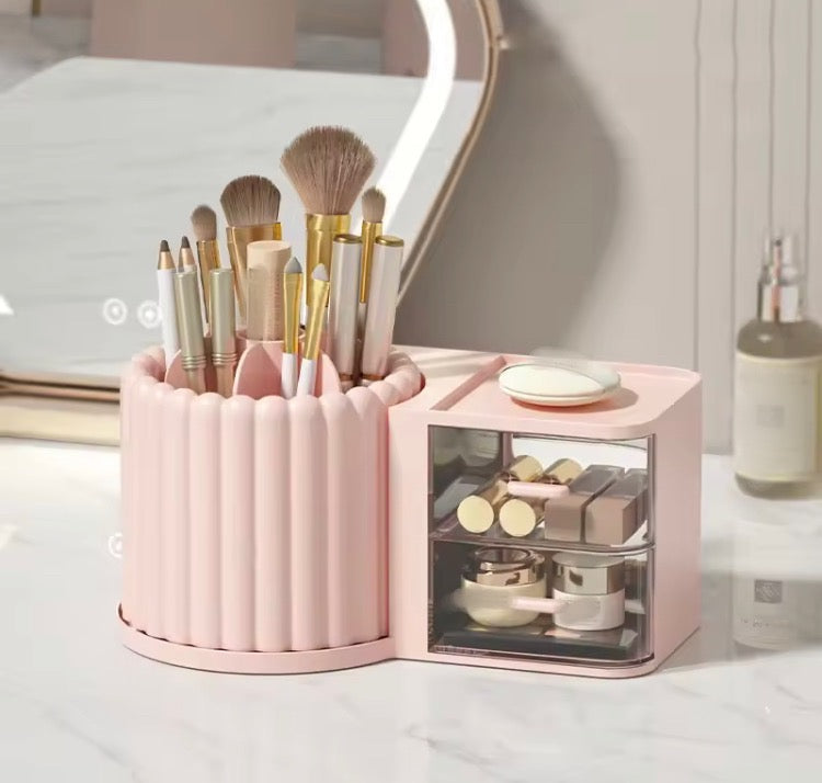 Rotating Brush Holder with Drawers