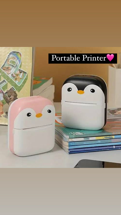 Penguin Portable Rechargeable Printer Including a Roll of Thermal Paper