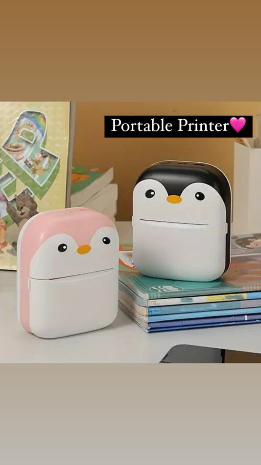 Penguin Portable Rechargeable Printer Including a Roll of Thermal Paper