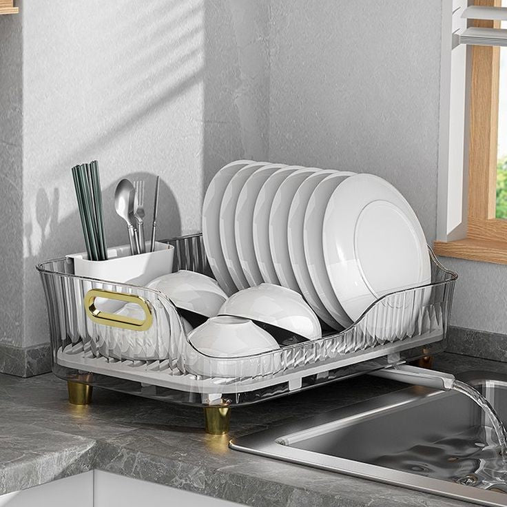 Acrylic Dish Drainer Utensils Rack