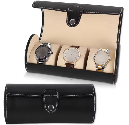 3 Slots Leather Watch Box Organizer