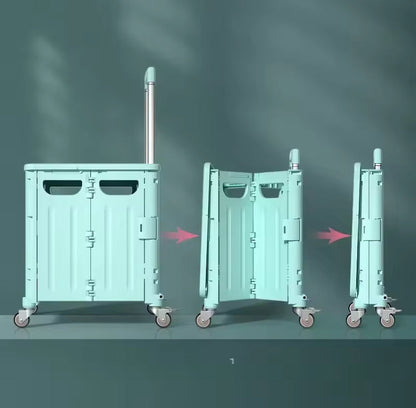 Foldable Storage Trolley Cart with Wheels