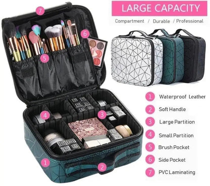 Pu Travel Cosmetic Organizer Vanity Bag