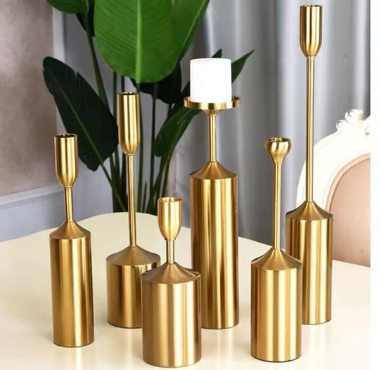 6 Pcs Metal Candle Holders Set