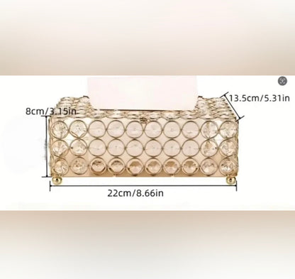 Metal Round Crystal Tissue Box