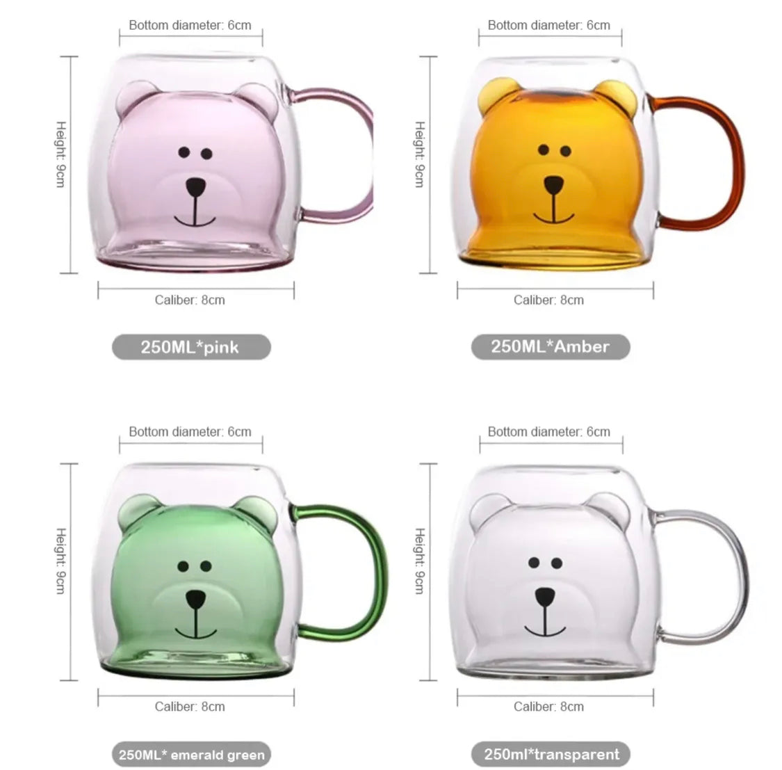 250ml Double Wall Glass Mug