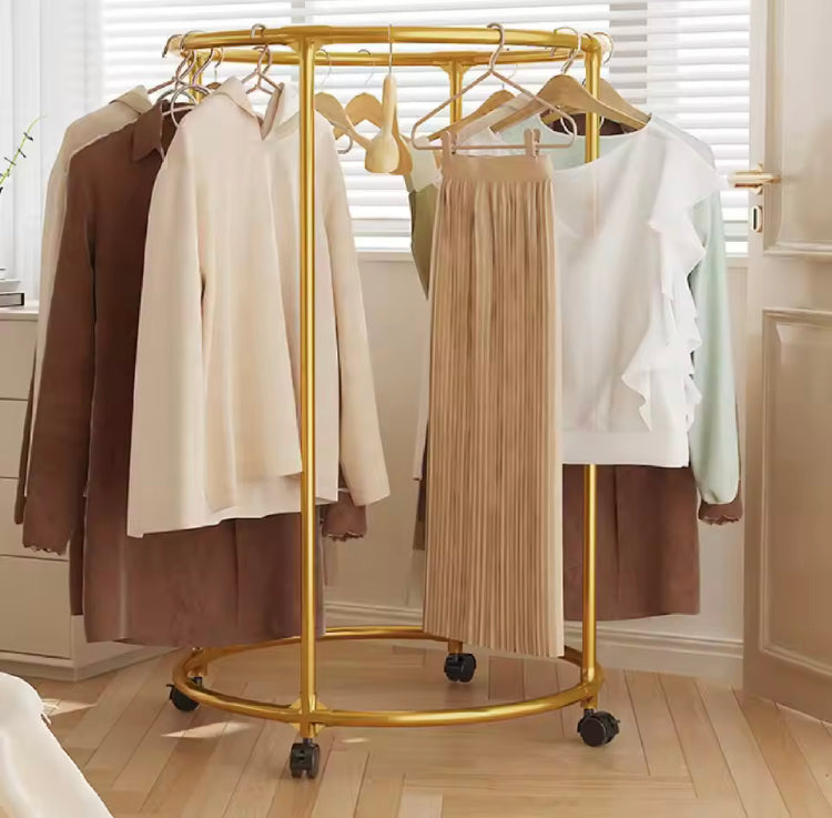 Rotating Clothes Hanging Rack with Wheels