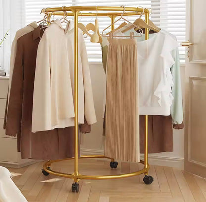 Rotating Clothes Hanging Rack with Wheels