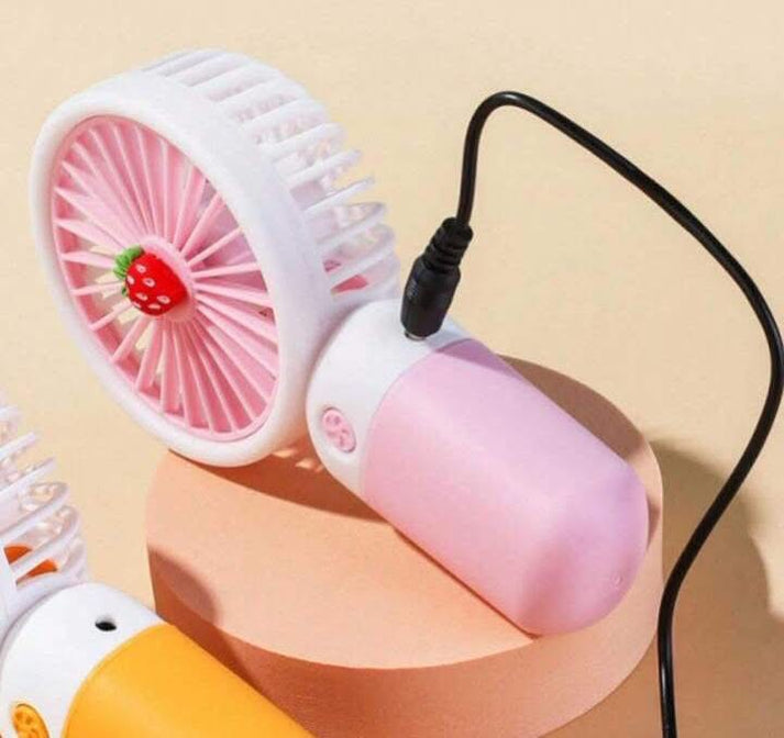 Rechargeable Cute Hand Fan with Phone Holder