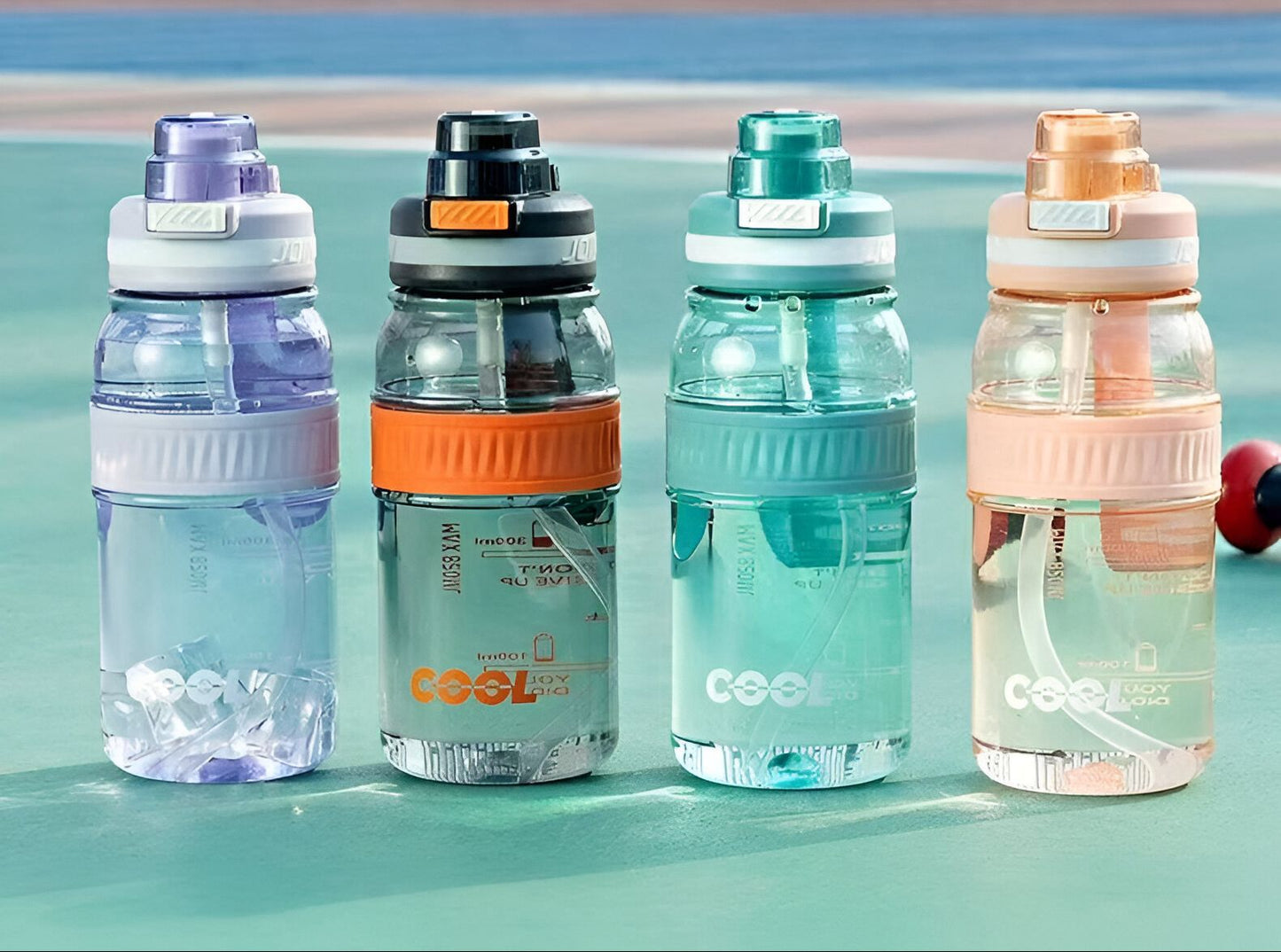 New Trendy 820ml Water Bottle with Spring Straw