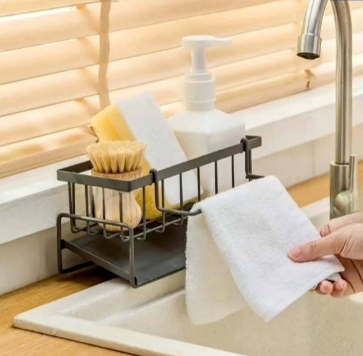 Black Kitchen Sink Organizer