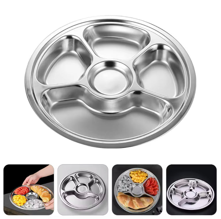 6 Portion Stainless Steel Plate