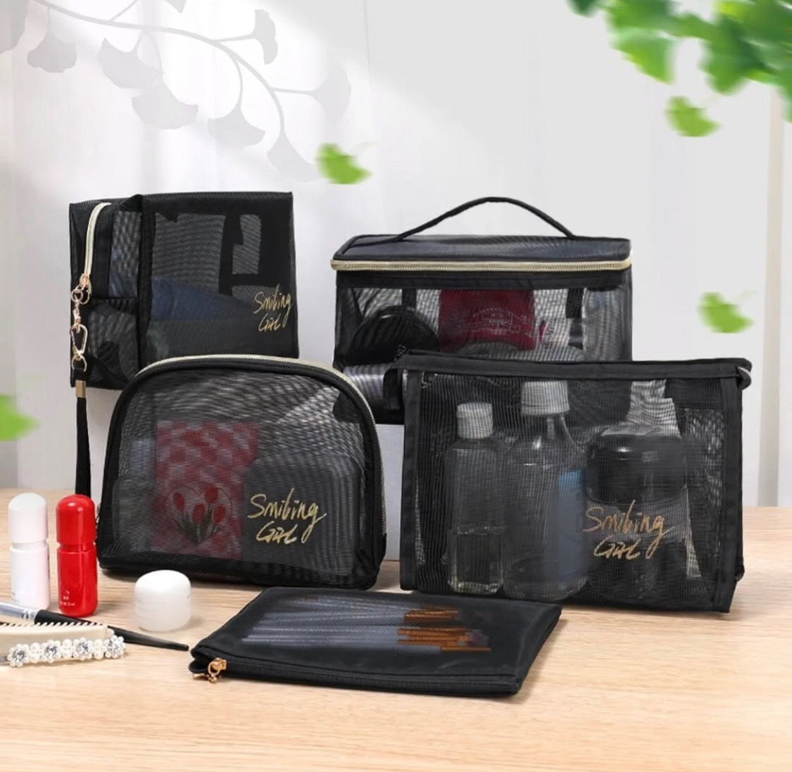 6 Pcs Travel Makeup Pouch Set