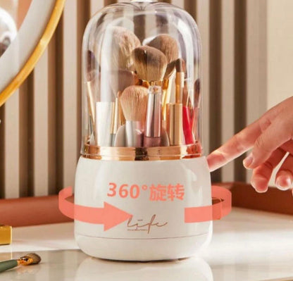 360 Rotation Dustproof Cosmetic Brushes Holder