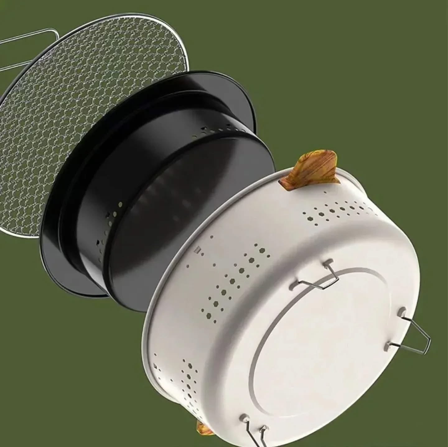 Portable Bbq Grill with Wood Handles
