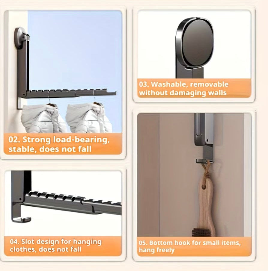Wall-Mounted Foldable Clothes Drying Rack