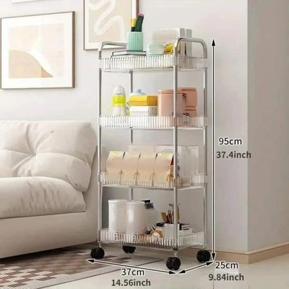 Multifunctionional Acrylic Trolley with Wheels