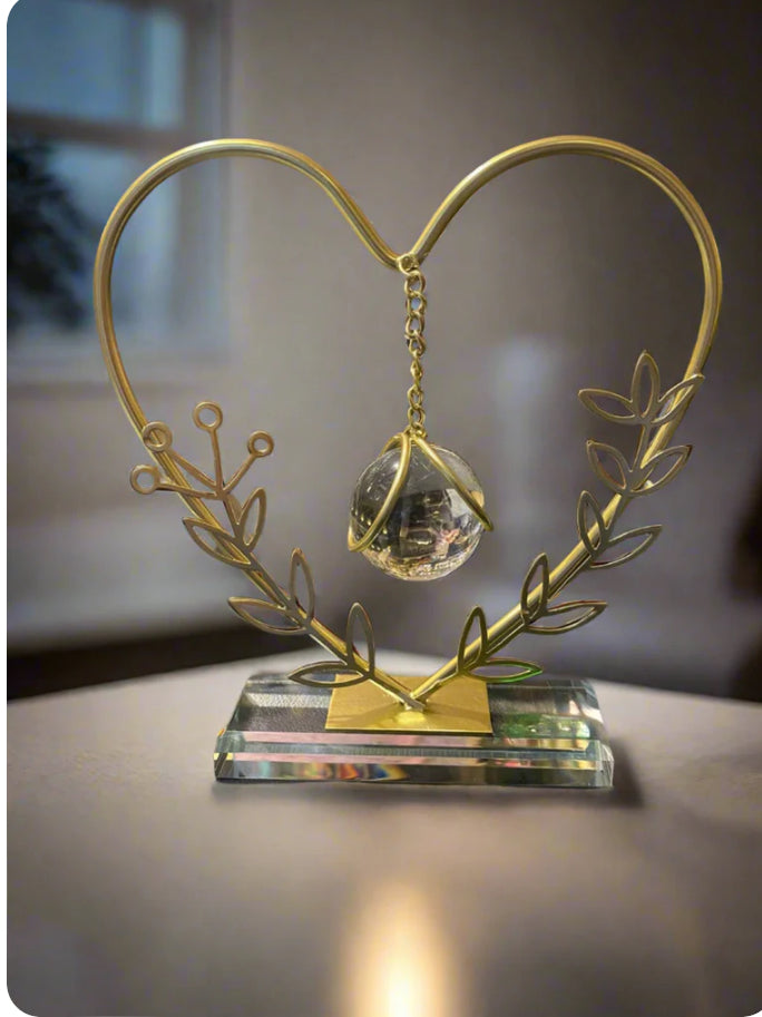 Heart Shape Crystal Ball Hanging For Decoration