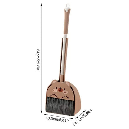 Bear Design Broom and Dustpan Set