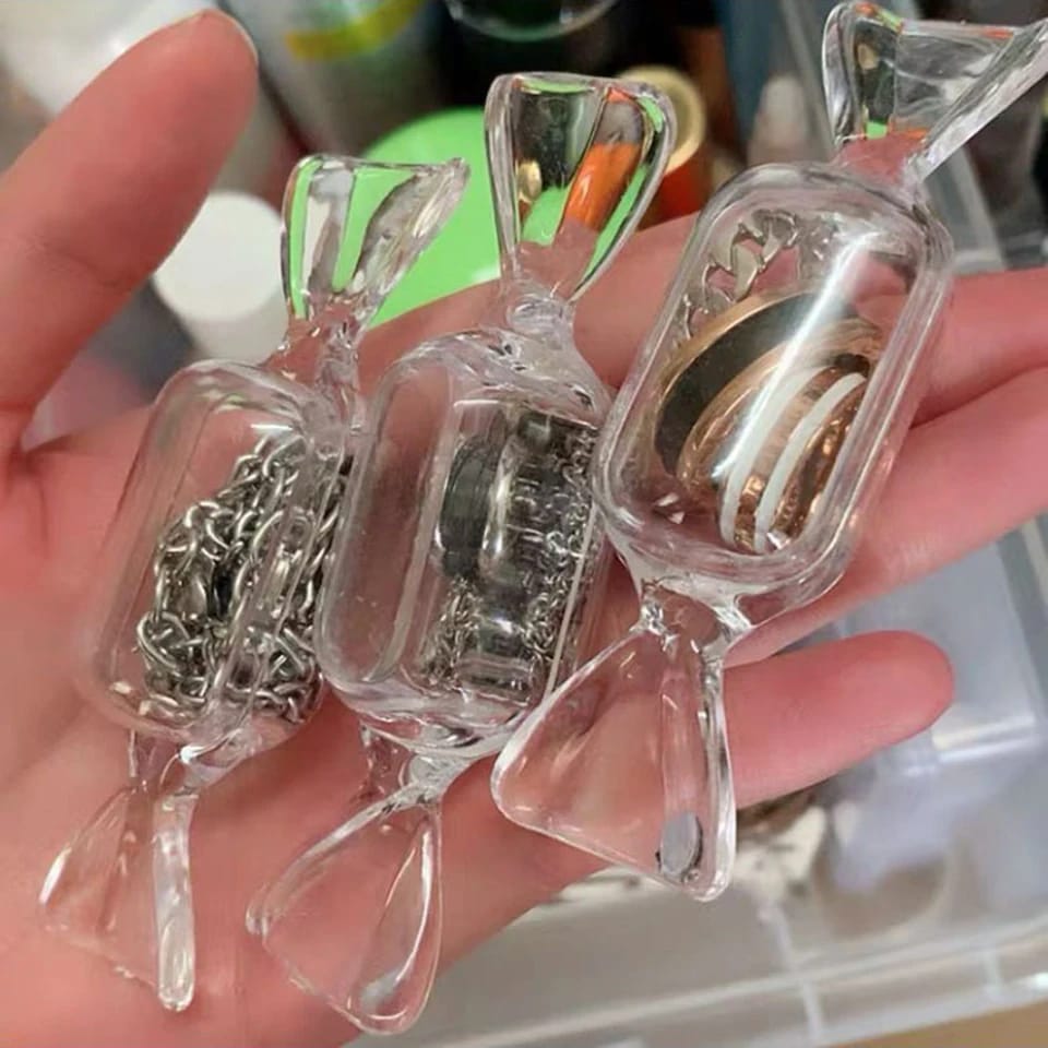 10pcs Set Mini Transparent Candy Jewellery Storage Box Sweet Candy Shaped